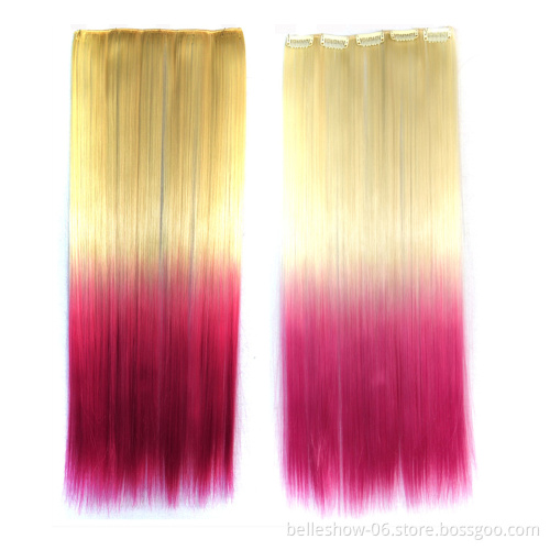 Hot sell cheap long straight ponytail hair extension synthetic hair extensions clip inbest hair extensions 2019